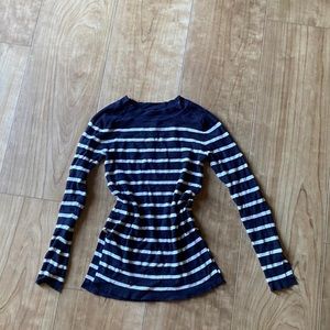 Preppy navy blue striped sweater